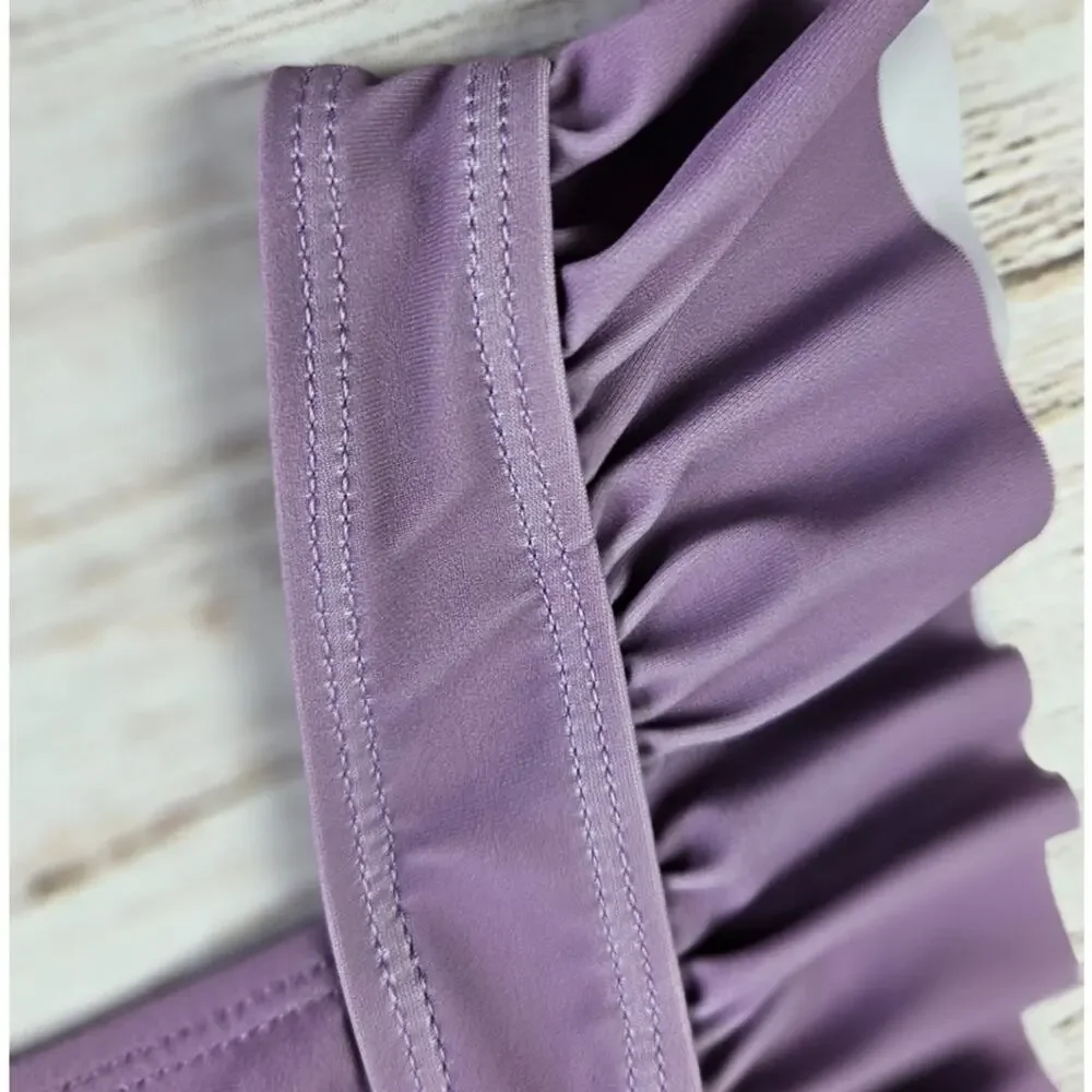 Shein Purple Flutter Ruffle One Piece Swimsuit sz 4T